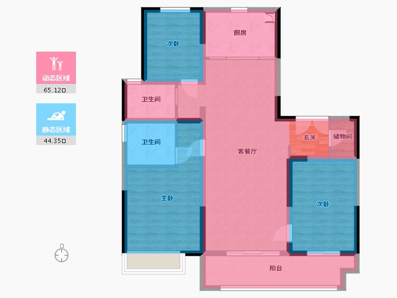 河北省-石家庄市-保利和光尘樾-97.55-户型库-动静分区