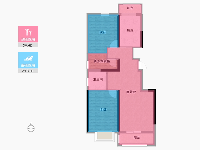 陕西省-榆林市-荣轩嘉园-66.11-户型库-动静分区