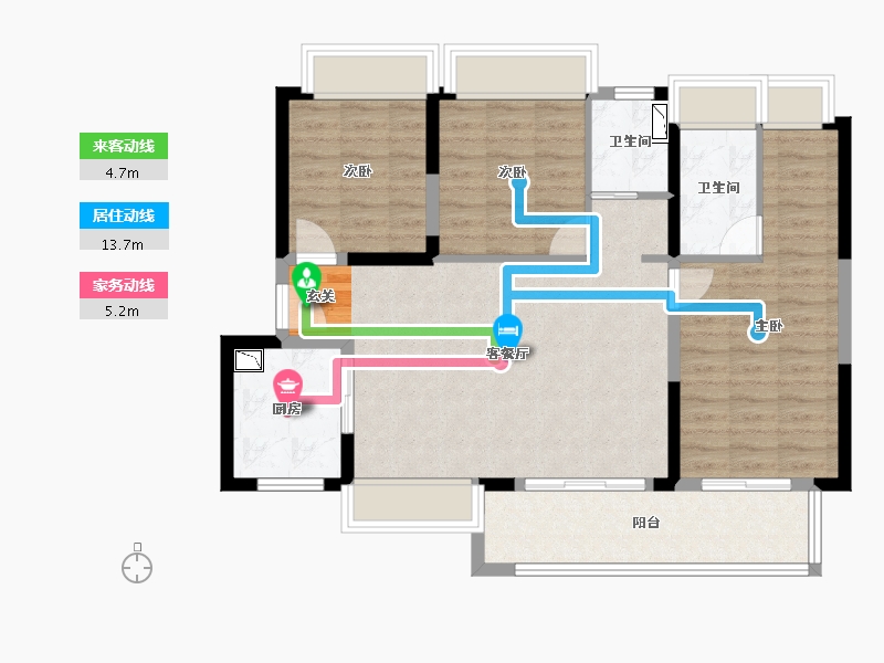 广东省-惠州市-碧桂园・星钻-89.26-户型库-动静线