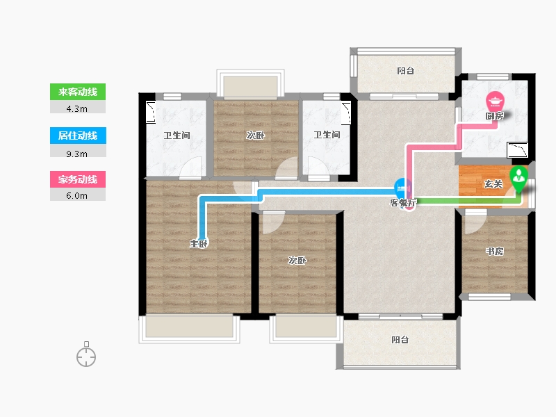 广东省-惠州市-保利和悦华锦-107.85-户型库-动静线