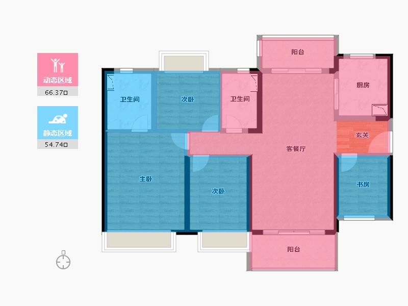 广东省-惠州市-保利和悦华锦-107.85-户型库-动静分区