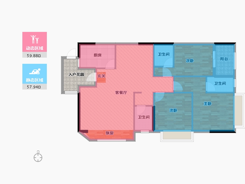 福建省-漳州市-九龙新城-111.96-户型库-动静分区