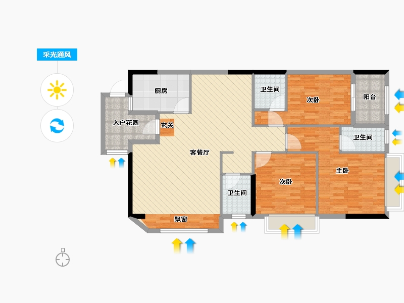 福建省-漳州市-九龙新城-111.96-户型库-采光通风