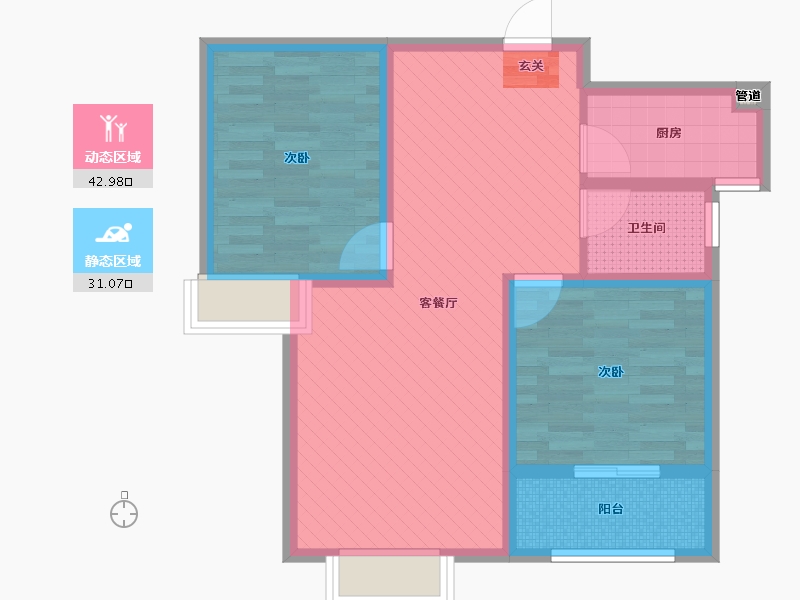 河北省-沧州市-骅都尚苑-64.63-户型库-动静分区