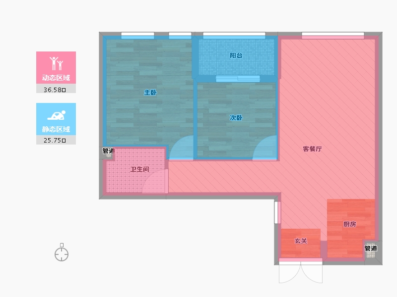 浙江省-台州市-玉环海晨国际-55.44-户型库-动静分区