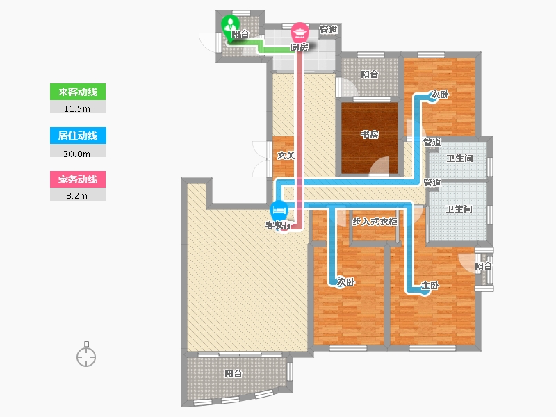 吉林省-长春市-君地天城-137.13-户型库-动静线