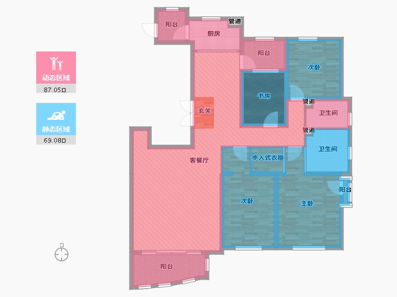 吉林省-长春市-君地天城-137.13-户型库-动静分区