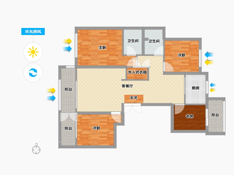 浙江省-温州市-泰顺华鸿中央广场-97.12-户型库-采光通风