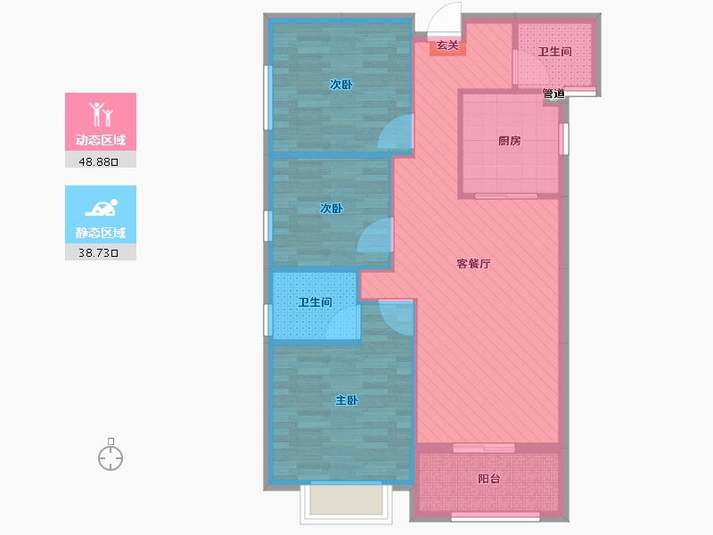 湖北省-随州市-荣御中央-78.20-户型库-动静分区