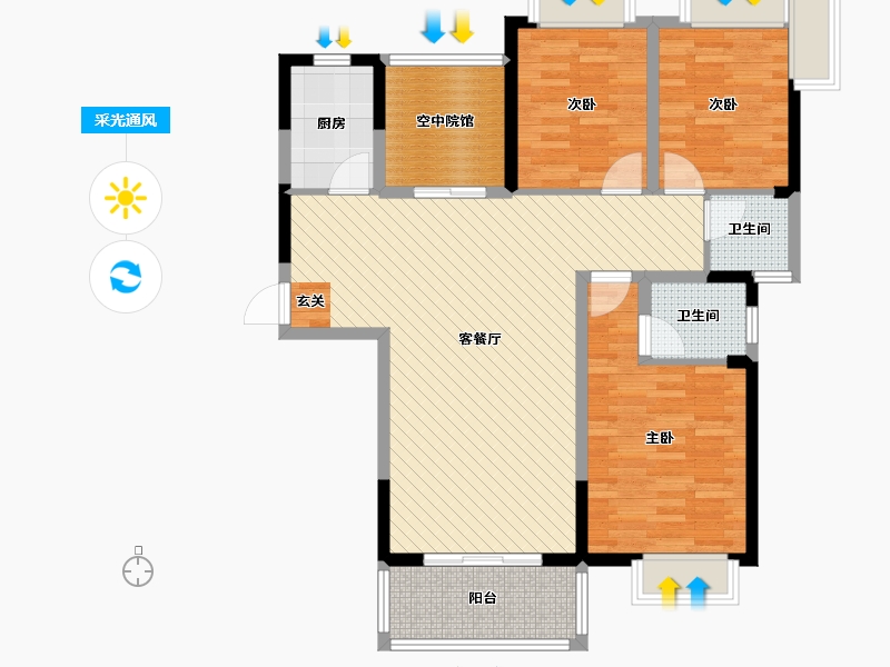 广西壮族自治区-南宁市-贵源城市新都-97.86-户型库-采光通风