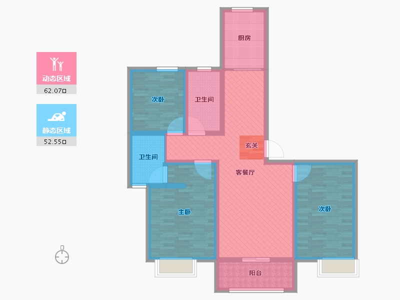 江苏省-淮安市-金域华府-100.00-户型库-动静分区