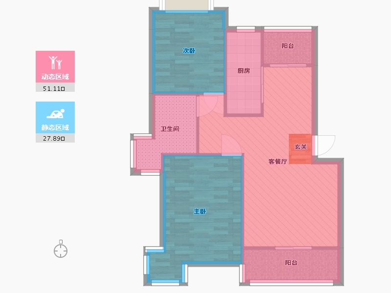 上海-上海市-经纬城市绿洲二期-70.50-户型库-动静分区