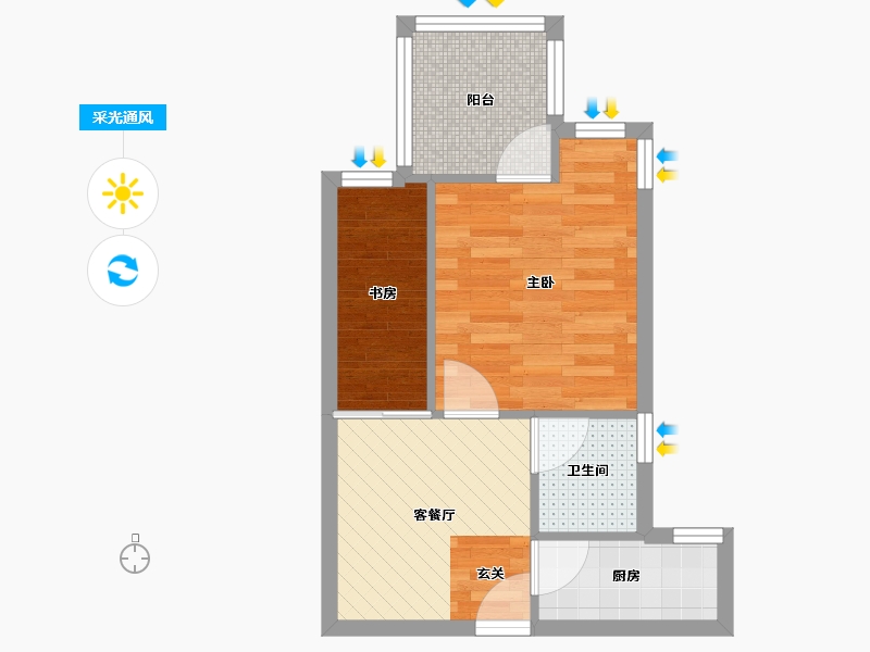 四川省-成都市-城市锦江花园二期-37.40-户型库-采光通风