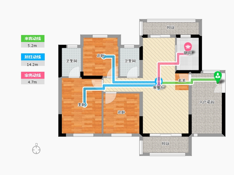 广东省-珠海市-京华假日湾-88.22-户型库-动静线