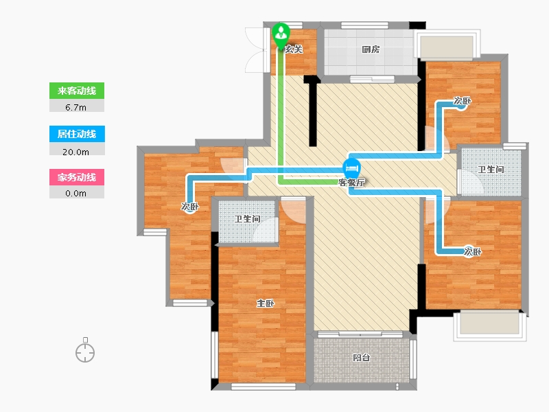 湖南省-常德市-汇景中央-105.00-户型库-动静线