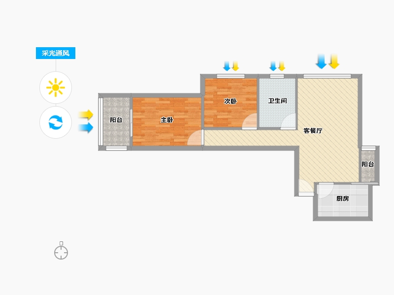 北京-北京市-金泰小区-60.78-户型库-采光通风