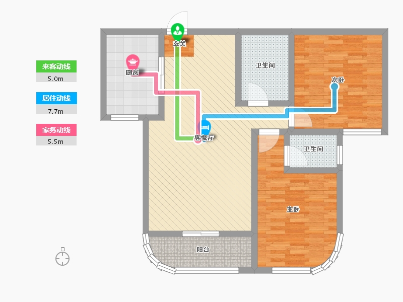 浙江省-宁波市-铭基凤凰城-83.00-户型库-动静线