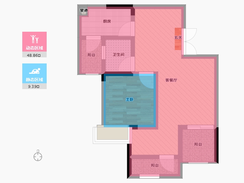 重庆-重庆市-国能天街-49.01-户型库-动静分区