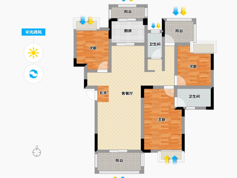 四川省-绵阳市-长虹南山一号-98.80-户型库-采光通风