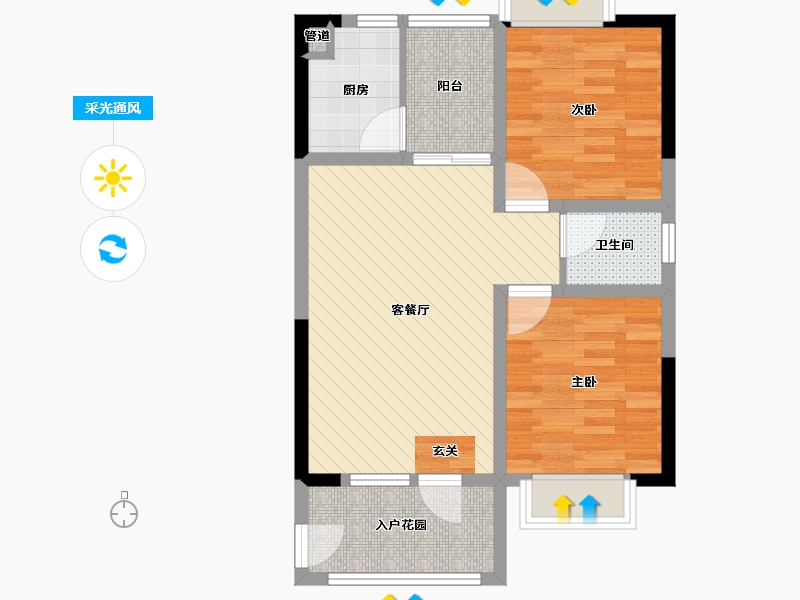 四川省-绵阳市-繁花似锦二期-62.49-户型库-采光通风