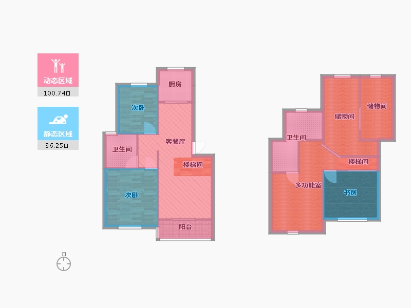 浙江省-杭州市-集美岸上蓝山-122.45-户型库-动静分区