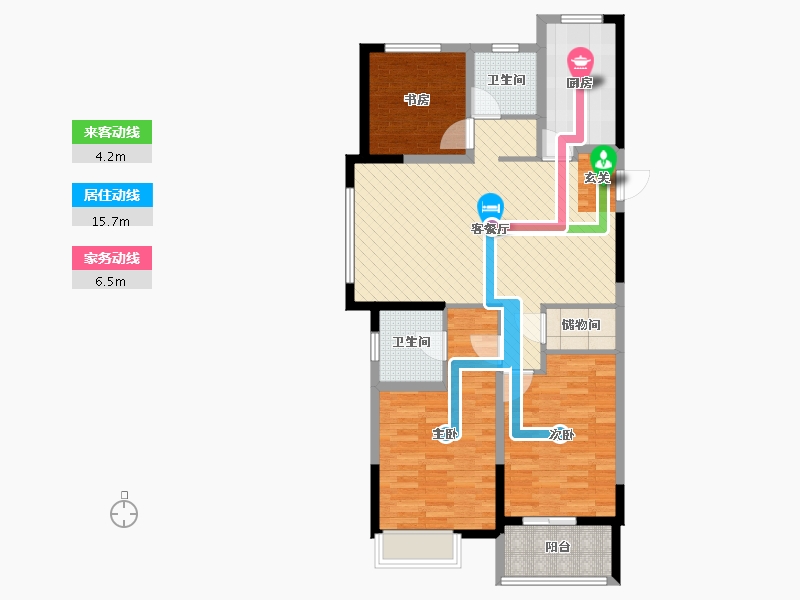 江苏省-常州市-大名北苑3号楼-94.25-户型库-动静线