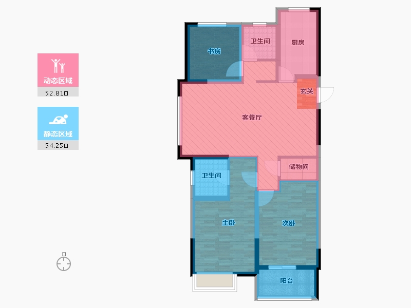 江苏省-常州市-大名北苑3号楼-94.25-户型库-动静分区