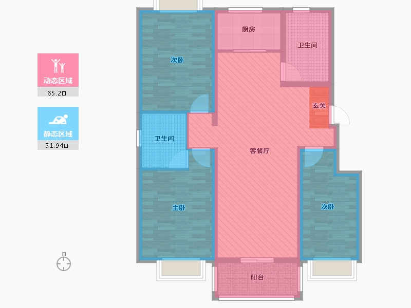 河北省-邯郸市-庄鼎天下-103.78-户型库-动静分区