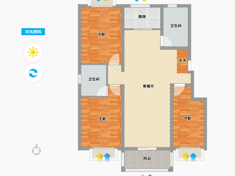 河北省-邯郸市-庄鼎天下-103.78-户型库-采光通风