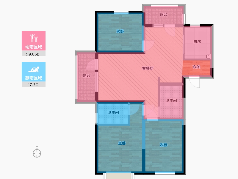 山东省-临沂市-荣盛沂河馨苑A区-93.36-户型库-动静分区