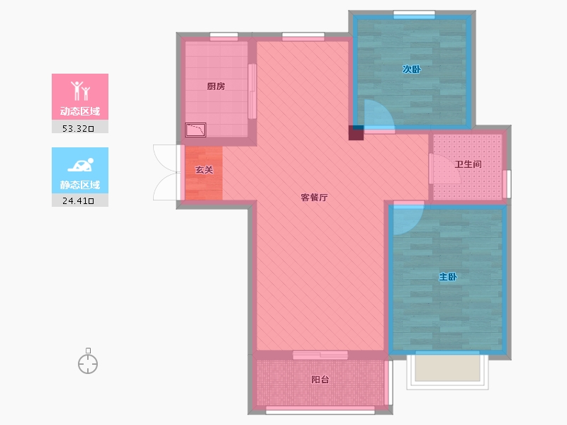 甘肃省-兰州市-兰驼杨家桥-67.67-户型库-动静分区