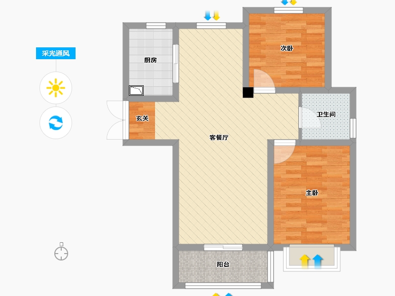 甘肃省-兰州市-兰驼杨家桥-67.67-户型库-采光通风