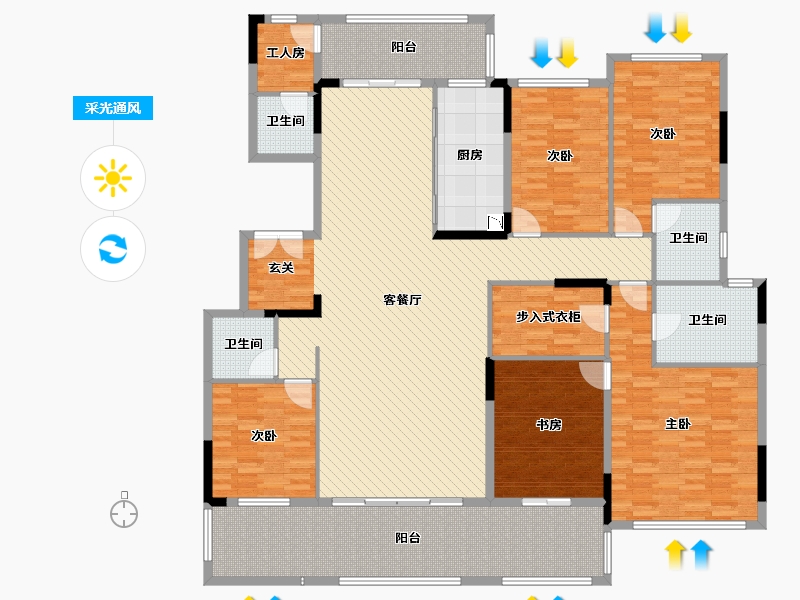 广西壮族自治区-南宁市-保利山渐青-228.32-户型库-采光通风