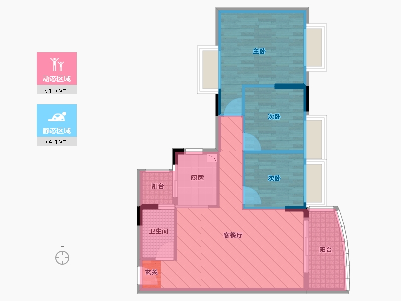 广东省-广州市-富力现代-75.64-户型库-动静分区