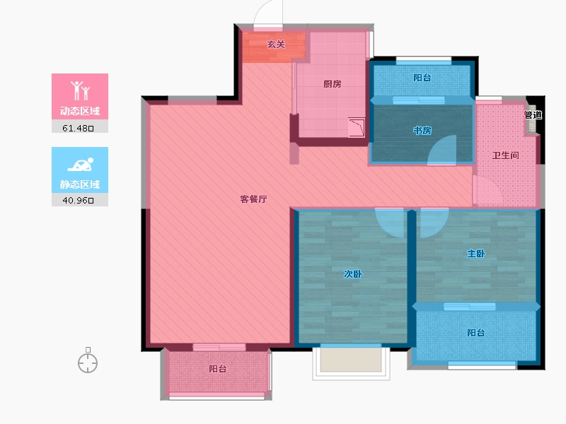 浙江省-宁波市-余姚-89.86-户型库-动静分区