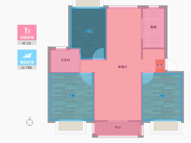 上海-上海市-新舒苑-69.92-户型库-动静分区