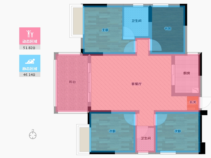 广东省-佛山市-臻源・时代花园-84.28-户型库-动静分区