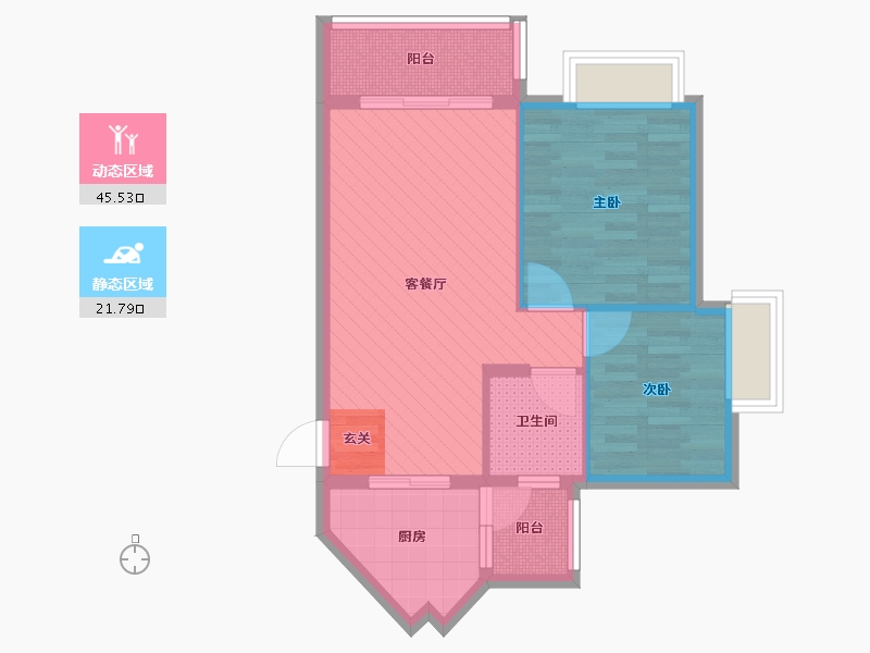 广东省-深圳市-招商桃花园一期-58.92-户型库-动静分区