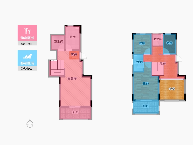 江苏省-无锡市-协信阿卡迪亚-98.40-户型库-动静分区