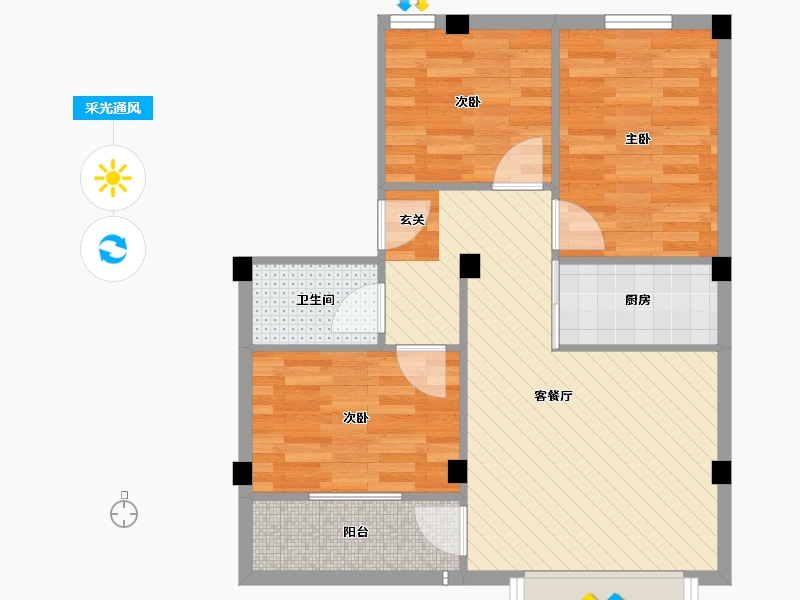 广东省-梅州市-自建房-62.63-户型库-采光通风