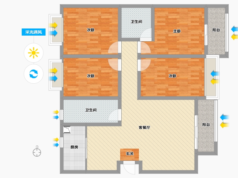 河南省-洛阳市-鑫隆花园-116.25-户型库-采光通风