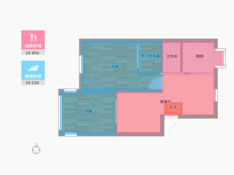 浙江省-杭州市-九莲新村-44.43-户型库-动静分区