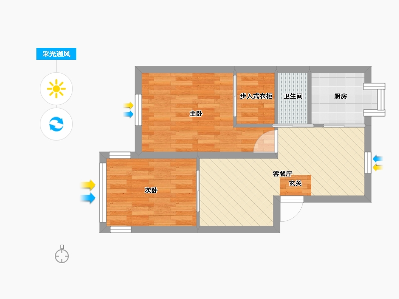 浙江省-杭州市-九莲新村-44.43-户型库-采光通风