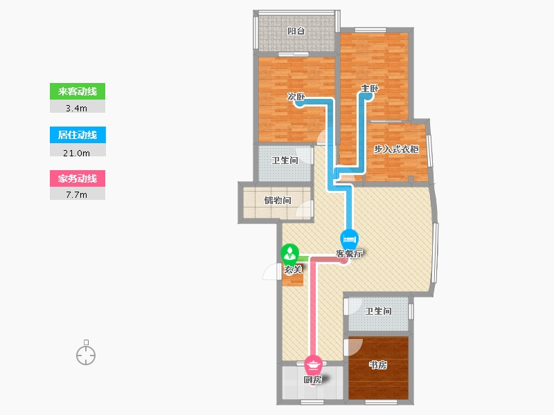 浙江省-绍兴市-天宇大厦-1幢-131.24-户型库-动静线