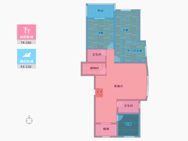 浙江省-绍兴市-天宇大厦-1幢-131.24-户型库-动静分区