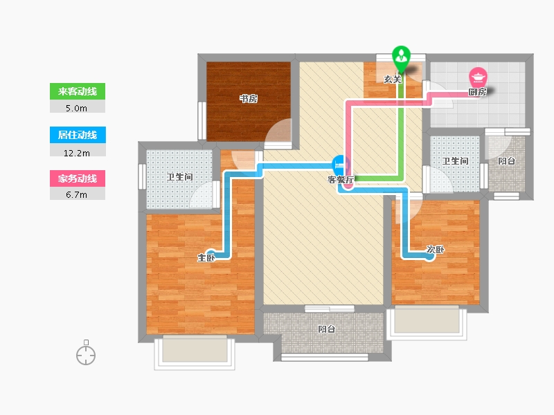 重庆-重庆市-欧鹏壹号公馆-78.94-户型库-动静线