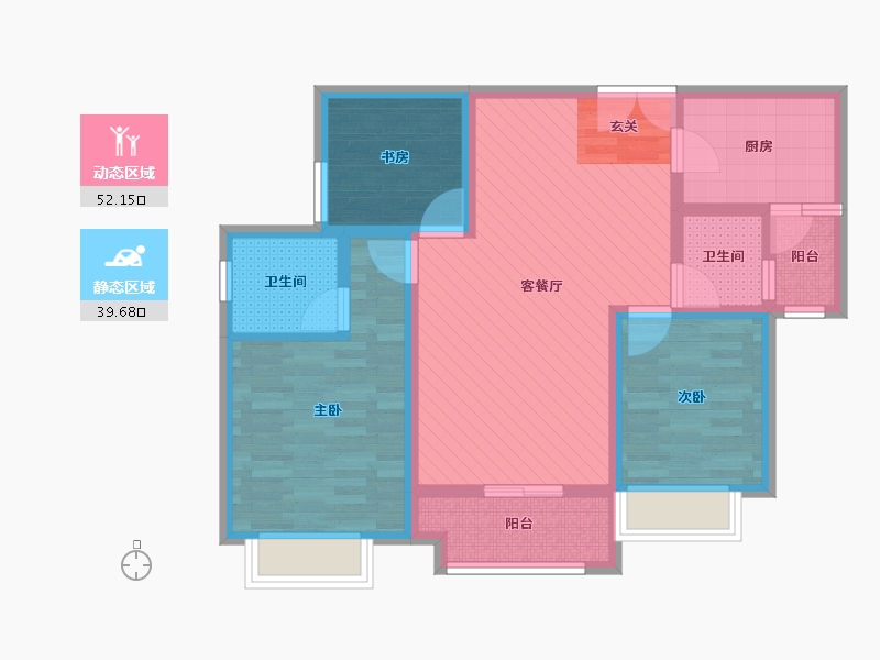 重庆-重庆市-欧鹏壹号公馆-78.94-户型库-动静分区