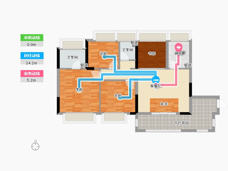 广东省-广州市-云星・钱隆天誉-95.24-户型库-动静线