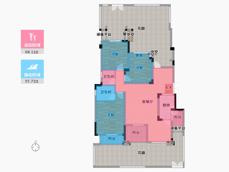 重庆-重庆市-中铁山水之韵-198.55-户型库-动静分区