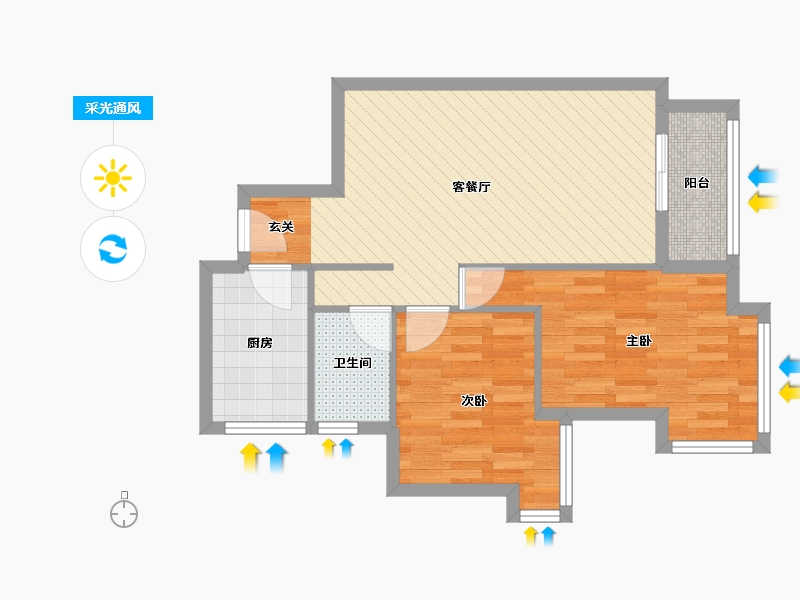 四川省-成都市-樟菊园-62.96-户型库-采光通风